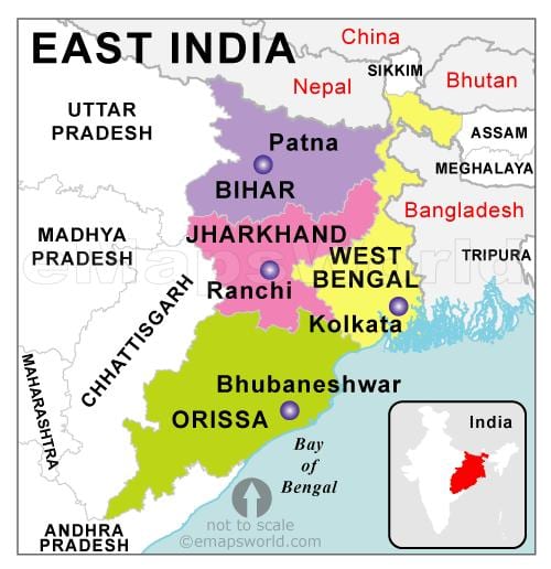mappa di east India