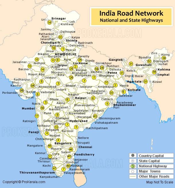 autostrada mappa di India