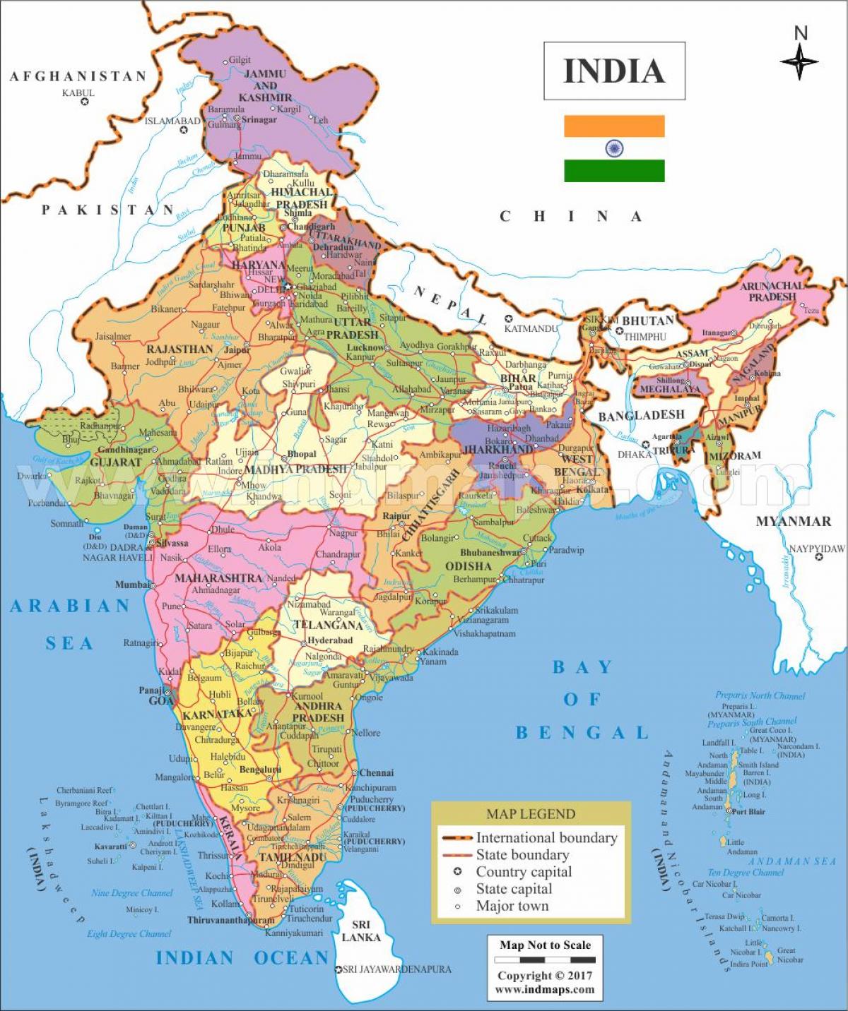 India ubicazione sulla mappa