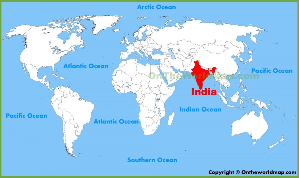 India mappa del mondo