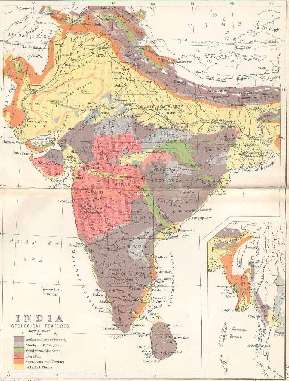 mappa dell'India antica