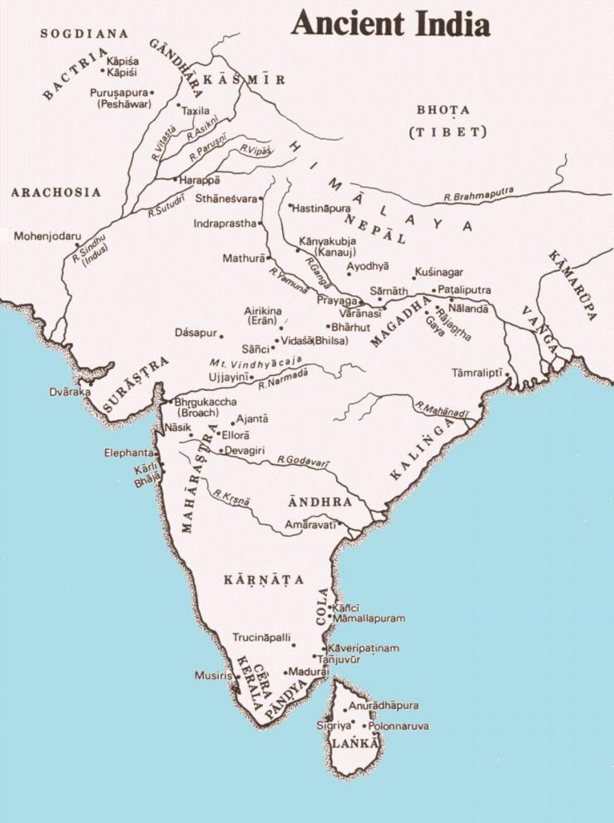 Mappa Dell'india Antica 