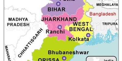 Mappa di east India