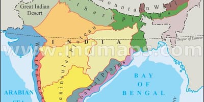 India divisione fisica mappa