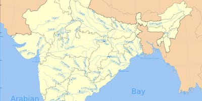 Mappa di Indiana fiumi