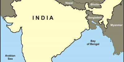 India mappa con i confini