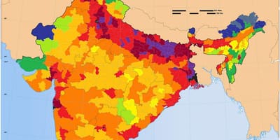 Densità della popolazione mappa di India