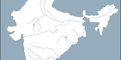 India fiume contorno mappa