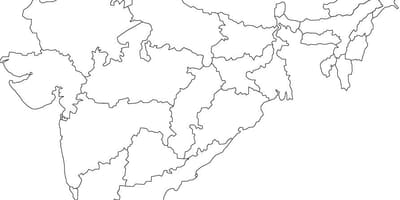 India politico contorno mappa