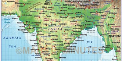 Mappa sollievo dell'India