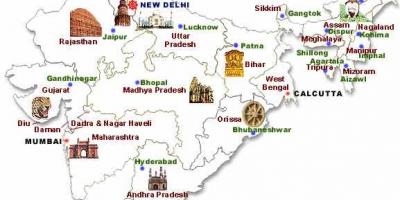 Mappa turistica dell'India