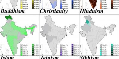 Mappa di India religione