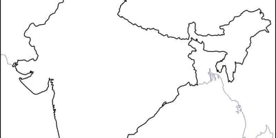 India contorno mappa