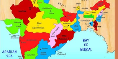 India mappa per bambini