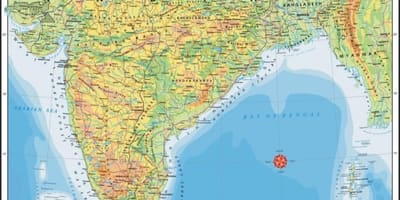 India mappa fisica