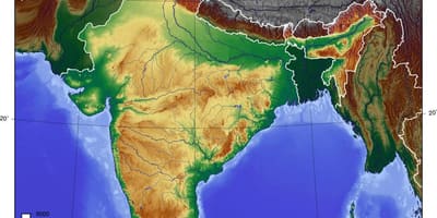 India mappa topografica