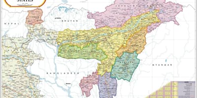 Mappa di India nord-est